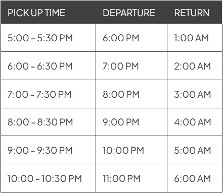 Pick Up Times